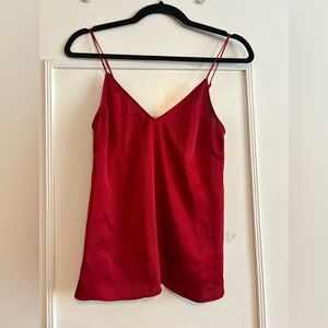 Aritzia Wilfred Free Red V-Neck Spaghetti Strap Camisole